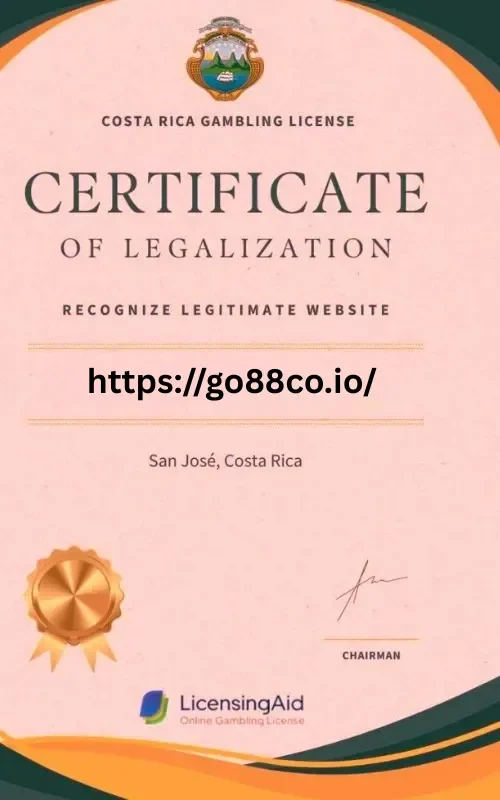 Giấy chứng nhận hoạt động của Go88